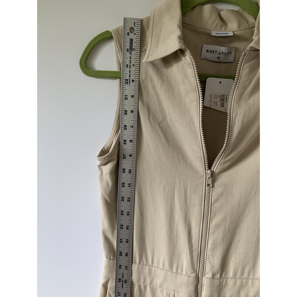 NWT Rivet Utility Westsider Jumpsuit, Sleeveless, Beige Light Khaki, Size XS - Picture 10 of 12